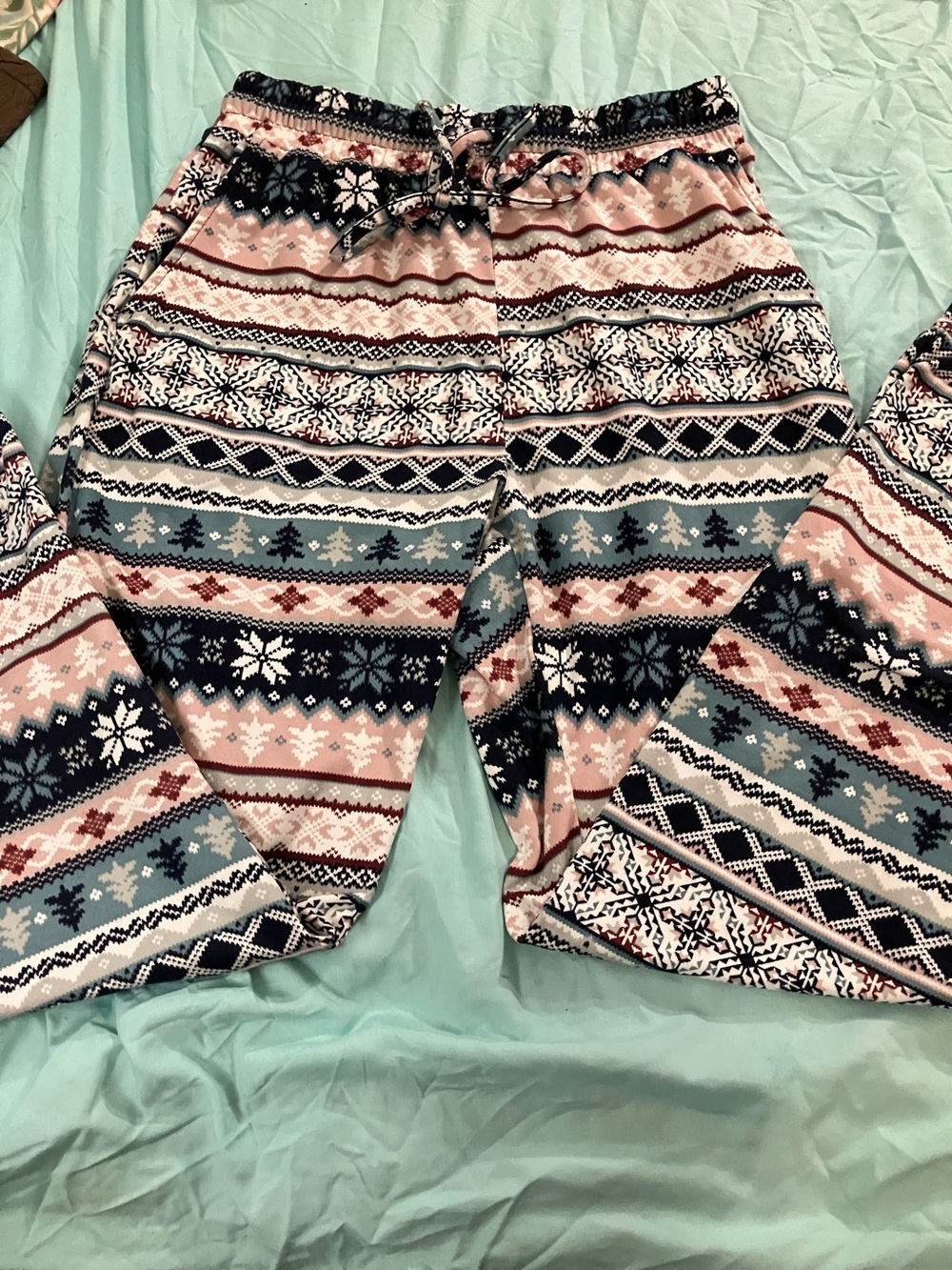 eye candy Pink, Navy & Teal Fair Isle Lounge Joggers